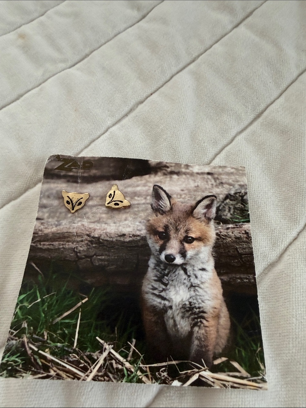 ZAD Gold Fox Stud Earrings